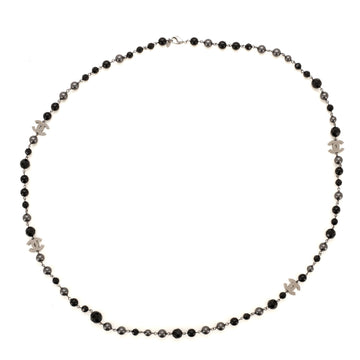 Chanel CC Long Necklace Faux Pearls and Beads