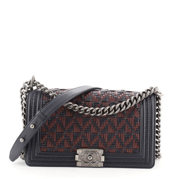 Chanel Boy Flap Bag Woven Calfskin Old Medium