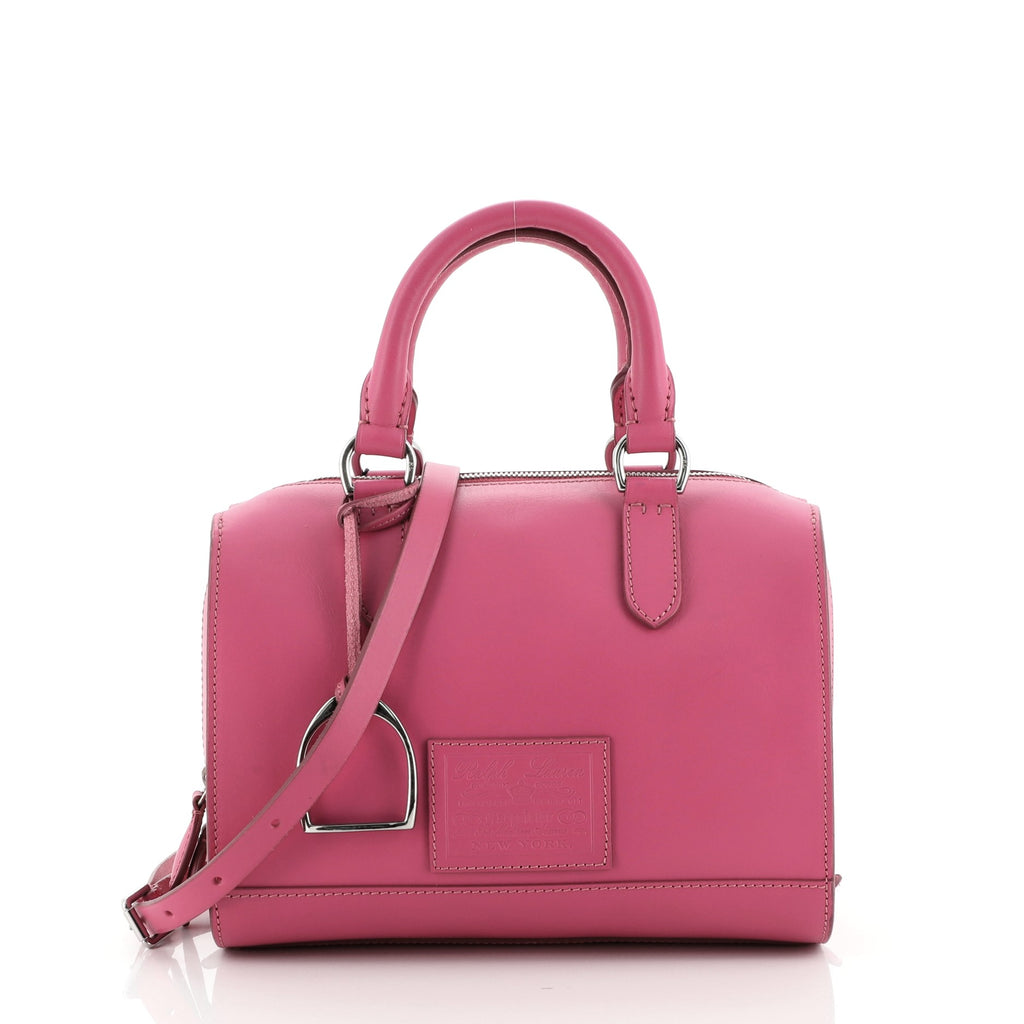 Ralph Lauren Collection Stirrup Boston Bag Vachetta Leather Pink