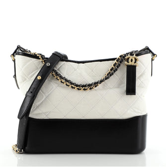 Chanel Bicolor Gabrielle Hobo Quilted Aged Calfskin Medium