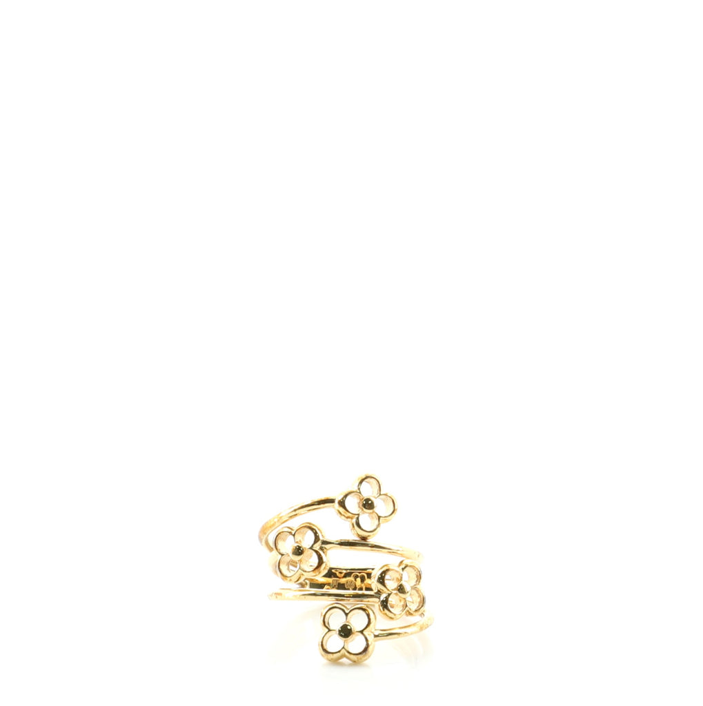 Louis Vuitton Flower Full Ring Gold Metal. Size S