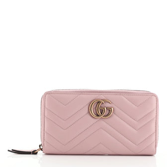 Gucci GG Marmont Zip Around Wallet Matelasse Leather