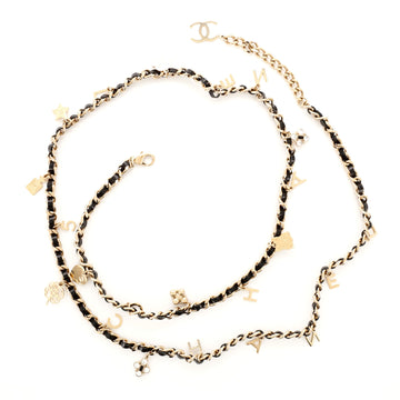 Chanel Logo Charms Long Metal and Leather