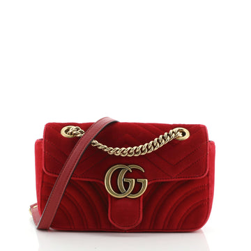 Gucci GG Marmont Flap Bag Matelasse Velvet Small