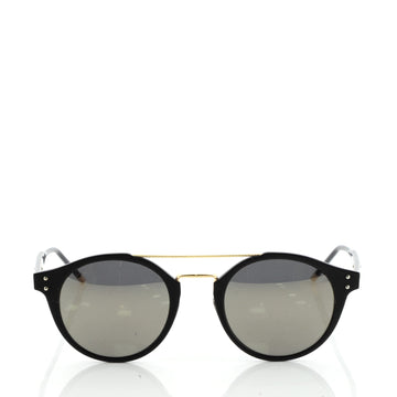 Bottega Veneta Brow Bar Round Sunglasses Metal