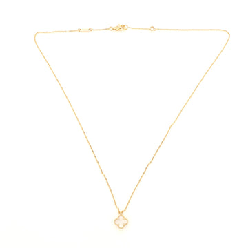 Van Cleef & Arpels Sweet Alhambra Mother of Pearl Necklace 18K Yellow Gold