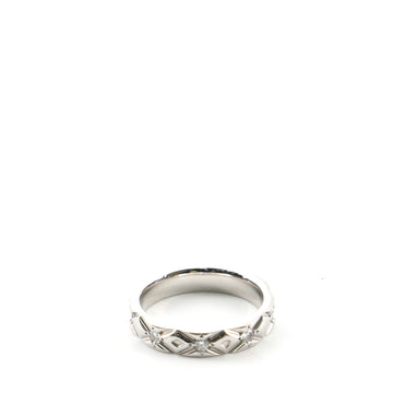 Chanel Matelasse Band Ring Platinum and Diamonds