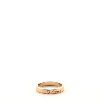 Cartier C de Cartier Wedding Band Ring 18K Rose Gold with Diamond