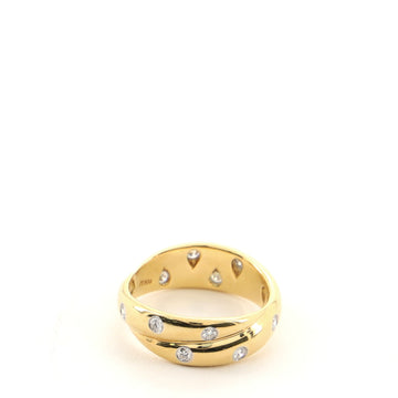 Tiffany & Co. Etoile Twist Band Ring 18K Yellow Gold and Platinum with Diamonds