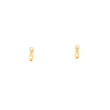 Tiffany & Co. Elsa Peretti Teardrop Earrings 18K Yellow Gold with Diamonds .20CT