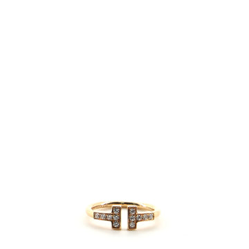 Tiffany & Co. T Wire Ring 18K Rose Gold with Diamonds