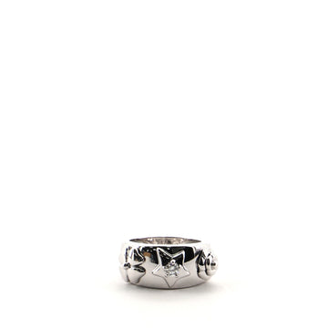 Chanel Camelia Band Ring 18K White Gold with Diamond