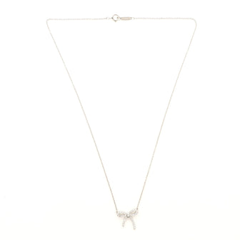 Tiffany & Co. Bow Pendant Necklace Platinum and Diamonds