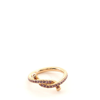 Cartier Entrelaces Ring 18K Rose Gold with Pink Sapphires