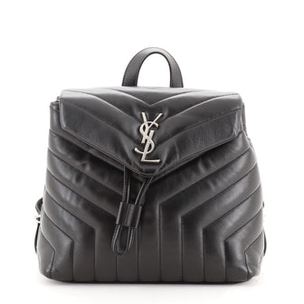 Saint Laurent LouLou Backpack Matelasse Chevron Leather Small