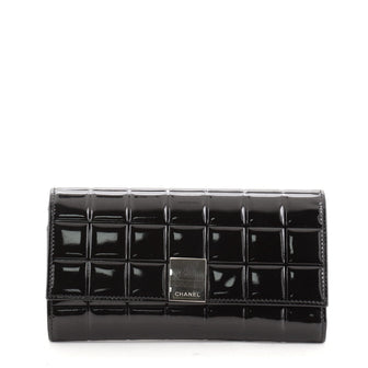 Chanel Chocolate Bar Wallet Quilted Patent Long