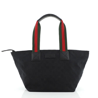 Gucci Web Zip Tote GG Canvas Medium