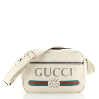 Gucci Logo Shoulder Bag Printed Leather