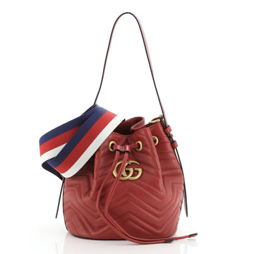 Gucci GG Marmont Bucket Bag Matelasse Leather Small