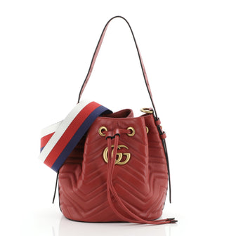 Gucci GG Marmont Bucket Bag Matelasse Leather Small