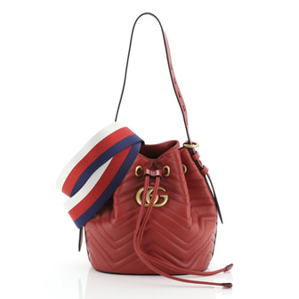Gucci GG Marmont Bucket Bag Matelasse Leather Small