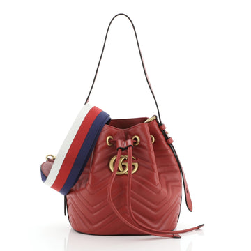Gucci GG Marmont Bucket Bag Matelasse Leather Small