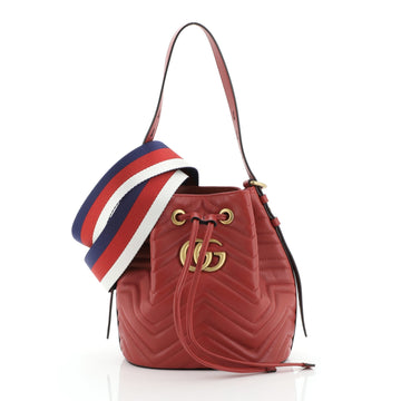 Gucci GG Marmont Bucket Bag Matelasse Leather Small