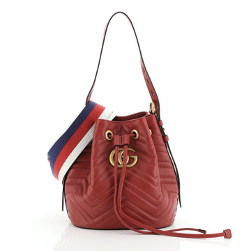 Gucci GG Marmont Bucket Bag Matelasse Leather Small