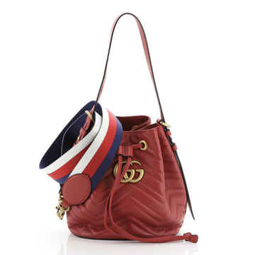 Gucci GG Marmont Bucket Bag Matelasse Leather Small