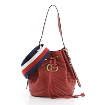 Gucci GG Marmont Bucket Bag Matelasse Leather Small