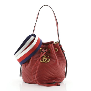 Gucci GG Marmont Bucket Bag Matelasse Leather Small
