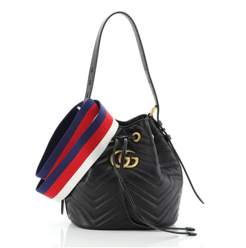 Gucci GG Marmont Bucket Bag Matelasse Leather Small