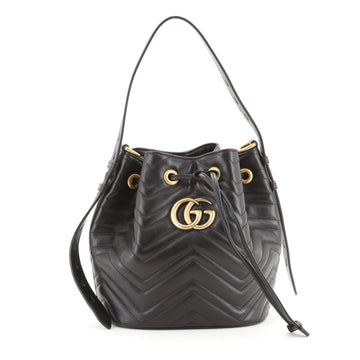 Gucci GG Marmont Bucket Bag Matelasse Leather Small