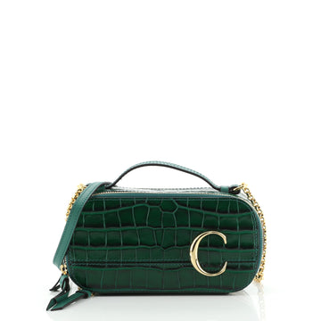 Chloe C Vanity Bag Crocodile Embossed Leather Mini