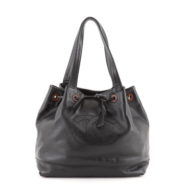 Chanel Vintage CC Drawstring Shoulder Bag Caviar Medium
