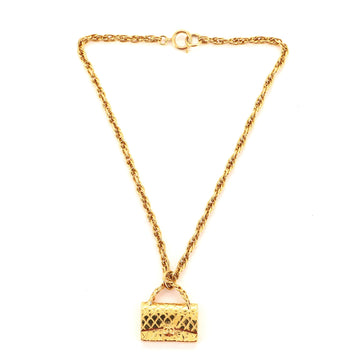 Chanel Flap Bag Pendant Necklace Metal