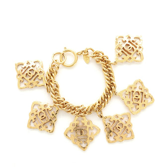 Chanel CC Fretwork Charm Bracelet Metal