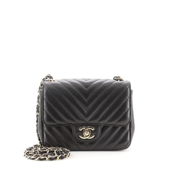 Chanel Classic Single Flap Bag Chevron Lambskin Mini