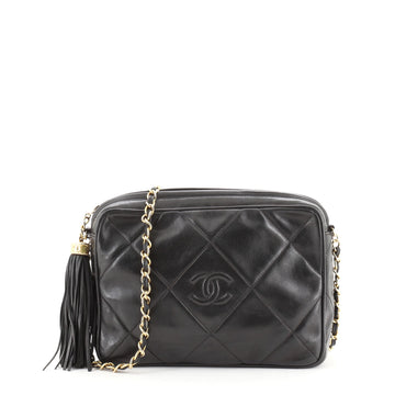 Chanel Vintage Diamond CC Camera Bag Quilted Leather Medium