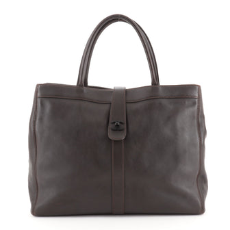 Chanel Vintage CC Turnlock Tote Leather Large