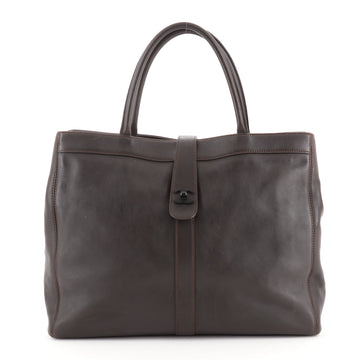 Chanel Vintage CC Turnlock Tote Leather Large