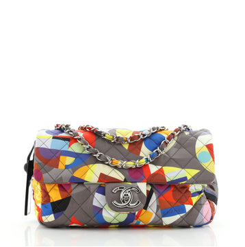 Chanel Coco Color Flap Bag Quilted Printed Nylon Medium
