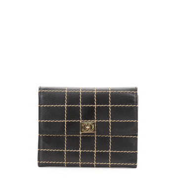 Chanel Vintage Square Stitch Flap Wallet Quilted Calfskin Compact