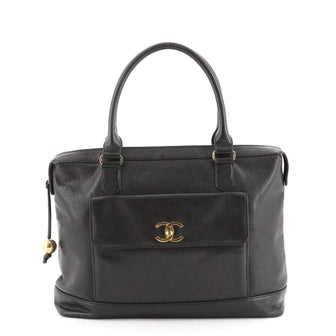 Chanel Vintage CC Front Pocket Briefcase Caviar