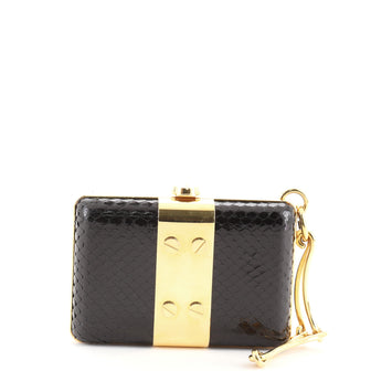 Tom Ford Wristlet Box Clutch Python and Metal