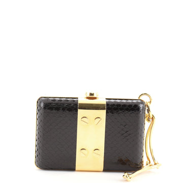 Tom Ford Wristlet Box Clutch Python and Metal