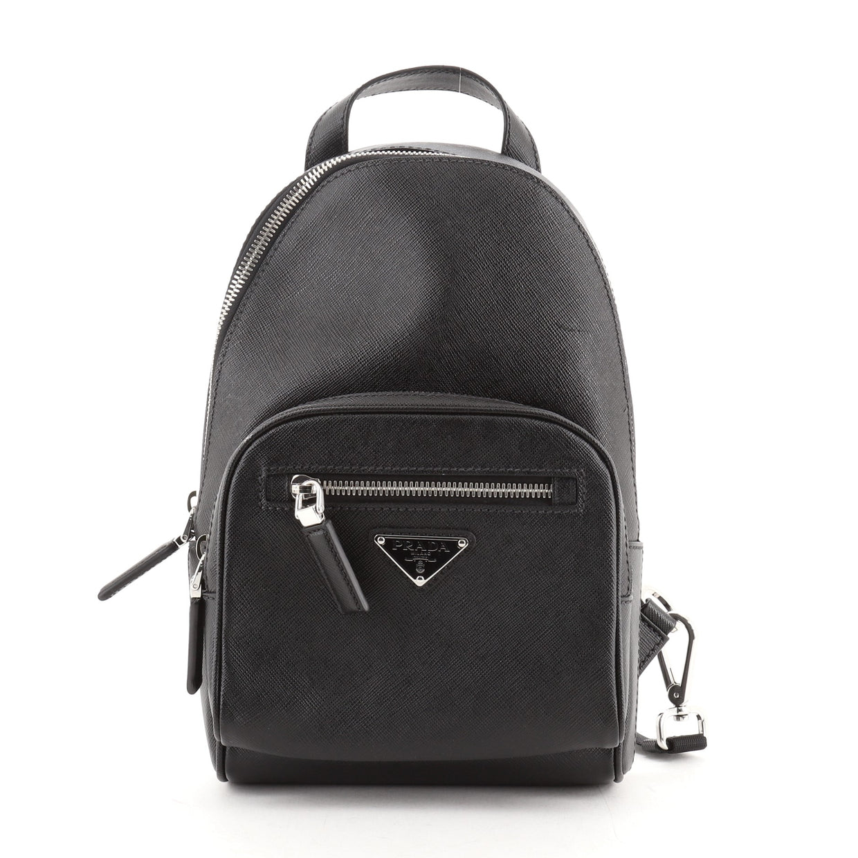 Prada Convertible Sling Backpack Saffiano Leather Mini Black 616241