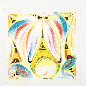 Hermes La Tour Eiffel S'envole Scarf Printed Silk 90