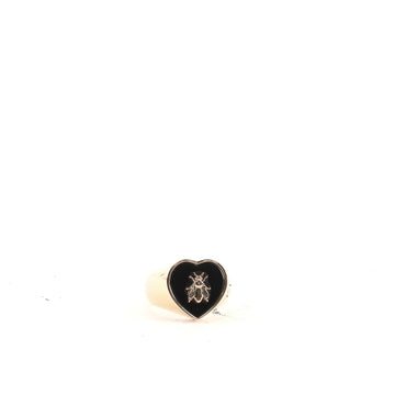 Christian Dior Lucky Dior Bee Signet Ring Metal and Enamel