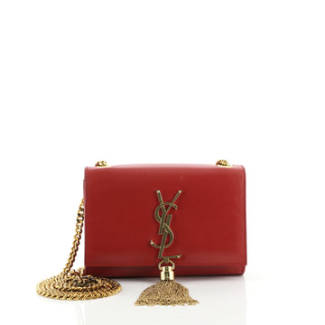 Saint Laurent Classic Monogram Tassel Crossbody Bag Leather Small